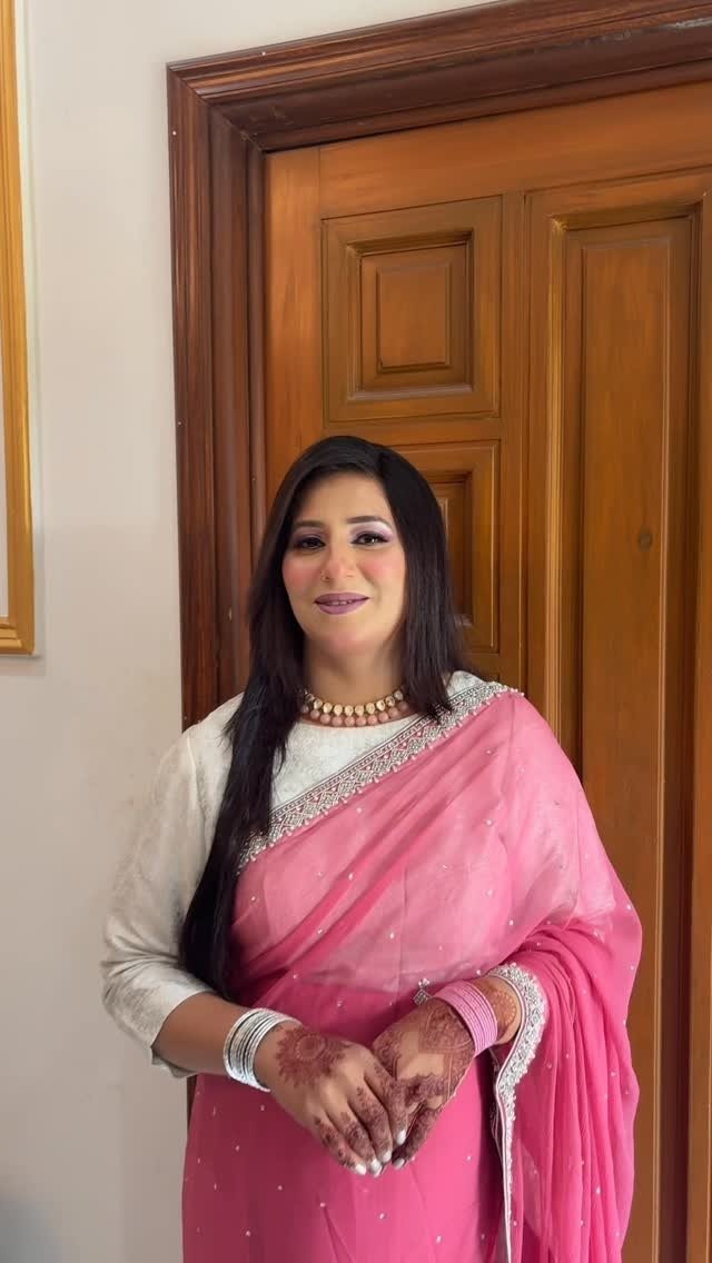 Soft pink occasion makeup and hair styling